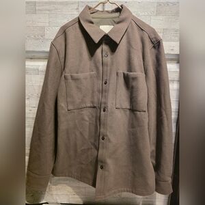 Calvin Klein Brown Button-Front Lightweight Shirt Jacket